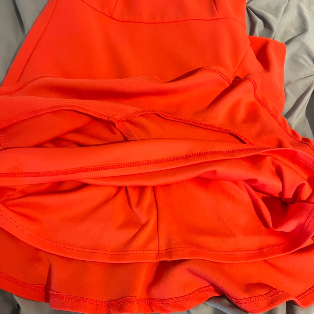 Lulu’s Coral Red Ruffle Mini Dress - Picture 8 of 9